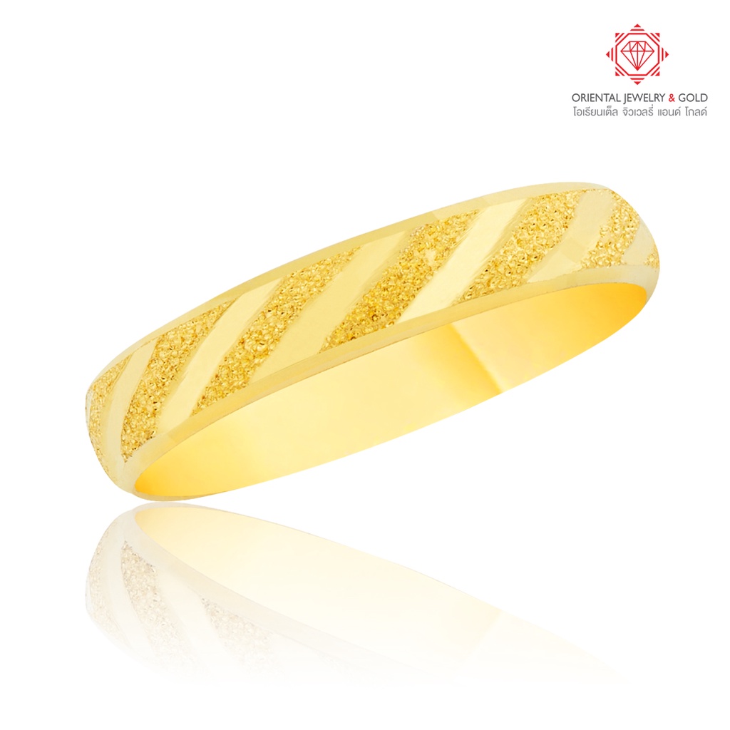 [ผ่อน 0%] OJ GOLD แหวนทองแท้ นน. 1.0 กรัม 96.5% สายรุ้ง ขายได้ จำนำได้ มีใบรับประกัน แหวนทอง