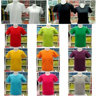 เสื้อยืด คอกลมเด็ก ผ้าcotton สีพื้น สีล้วน