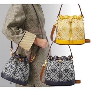 To r y Burch Mo nogram Jacquard Bucket Bag