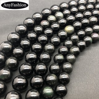 Black Xaga Obsidian Natural Stone Beads Round 4-16mm Diy for Bracelet Man Gift