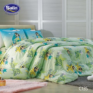 Satin Junior ผ้าปูที่นอน 6 ฟุต 5 ชิ้น (ไม่รวมผ้านวม) No.C135 Power puff