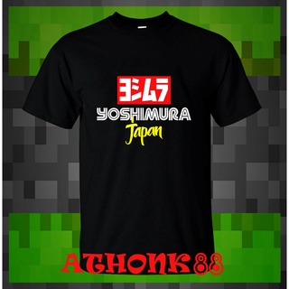 เสื้อยืดสีขาวเสื้อยืด พิมพ์ลายโลโก้ Yoshimura japanS-4XL