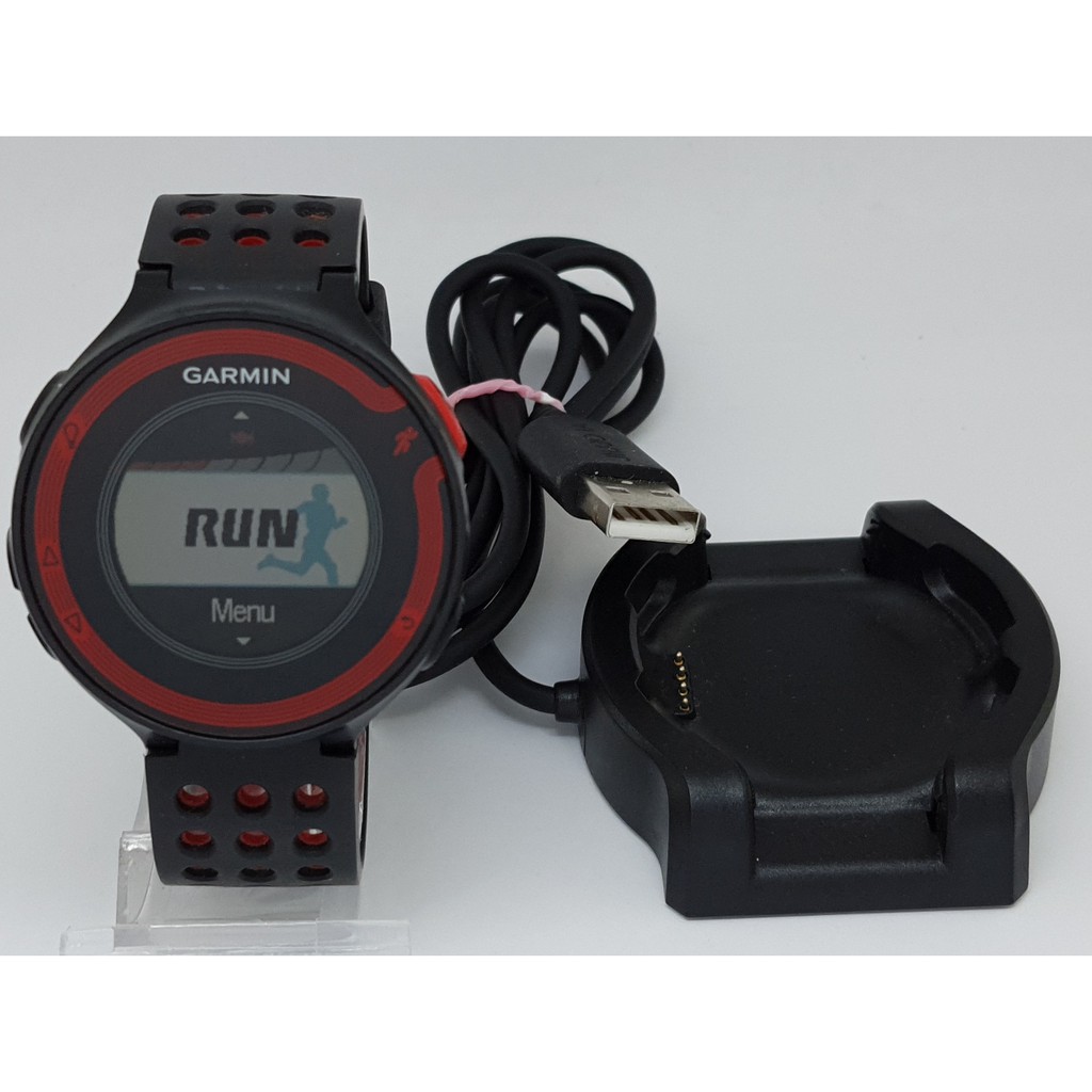 นาฬิกา GARMIN MEN'S FORERUNNER 220 GPS BLACK/RED SILICONE พร้อมแท่นชาร์จ (มือสอง) NO.192