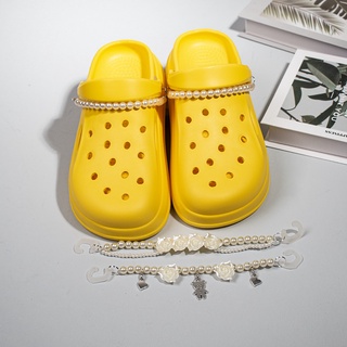 Croc Jibz ชุดโซ่ไข่มุก ลายดอกไม้ DIY สําหรับรองเท้า