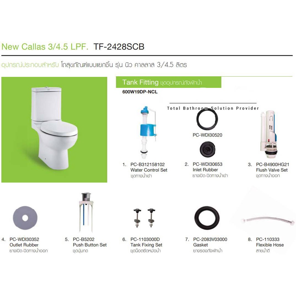 600W19DP-NCL อุปกรณ์หม้อน้ำ 3/4.5 ล. ✅American Standard