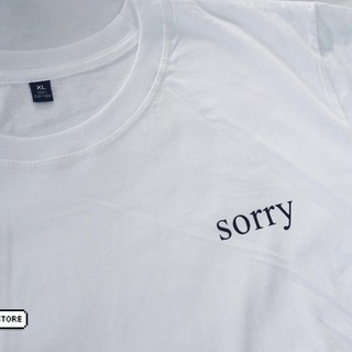 "sorry" เสื้อยืดสกรีน สวมใส่สบาย