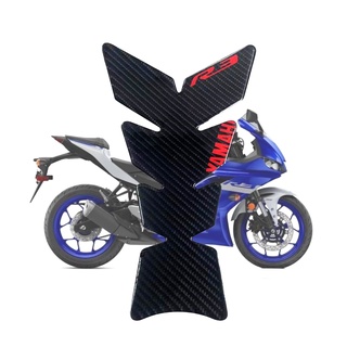 For YAMAHA YZF-R3 YZF R3  Motorcycle Carbon Fiber Fuel Tank Protector 3D Gas Tank Protector Pad Fuel Cap Cover Stickers