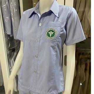 เสื้อฟ้าสาธารณสุข คอเชิ้ตหญิง