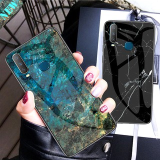 For Vivo Y17 / V11 / V11 Pro / V11i / Y91i / Y91 Y95 / V7 / V7 Plus Casing Marbled Glass Back Hrad Phone Case กรณี