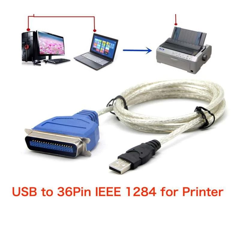 ใส่โค้ด MTCHECK88 ลด 20% 1.5M USB 2.0 To Parallel IEEE 1284 36-Pin Cable For Printer Scanner