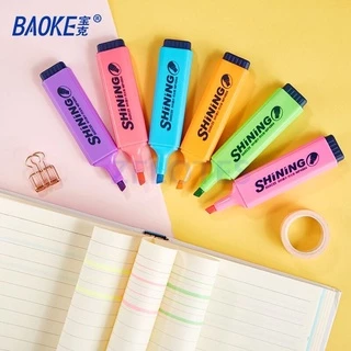 ปากกาไฮไลท์ หัวตัดยี่ห้อ BAOKE MP-4904 ปากกาไฮไลท์ขนาดใหญ่ ขนาดหัวกว้าง5มิลลิเมตร มีให้เลือก 7สี