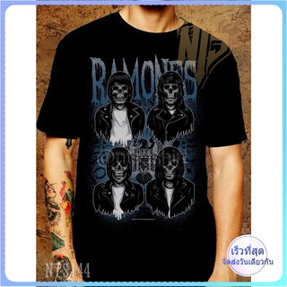 Ramones ROCK เสื้อยืด เสื้อวง เสื้อดำ สกรีนลายอย่างดี ผ้าหนานุ่ม ไม่หดไม่ย้วย  T SHIRT S M L XL XXL