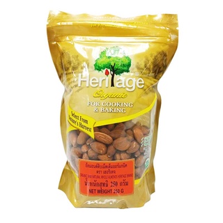 เฮอริเทจ อัลมอนด์ดิบเม็ดเต็ม ออร์แกนิค 250 กรัม / Heritage Organic Raw Natural Whole Almonds 250 g