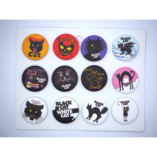 เข็มกลัด 3.2cm/4.4cm Animals สัตว์ cat แมว ดำ black  Badge