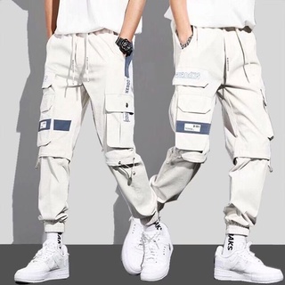 Cargo Pants【S-5Xl】กางเกงคาร์โก้แฟชั่นเกาหลีทรงหลวมมีกระเป๋าสําหรับผู้ชาย Cpmax