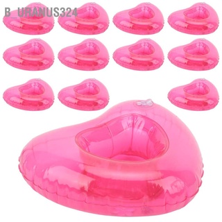 B_uranus324 12pcs Heart Shape Reusable Inflatable Drink Holder Summer Swimming Pool Float Cup