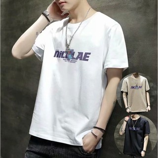 Triple A💕Korean version of the 2021 new short-sleeved T-shirt mens trend slim bottoming shirt youth plus size round neck t-shirt trend