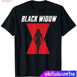 เสื้อยืดกีฬา Marvel Black Widow Logo Silhouette T-Shirt Popular T-shirts