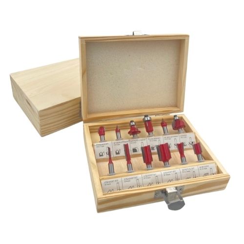 ชุดดอกเร้าเตอร์ ทริมเมอร์ แกน 1/4, 1/2 ชุด 12 ตัว รุ่นคมมาก