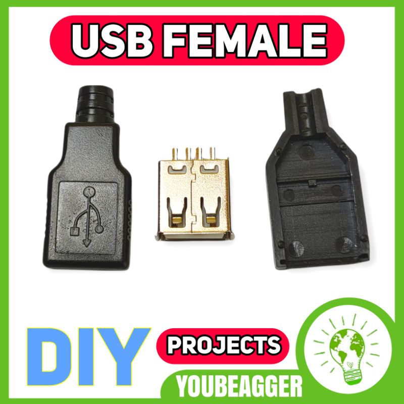 USB หญิงเชื่อมต่อสําหรับโครงการ DIY
