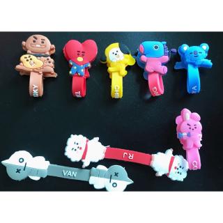 สายซิลีโคนม้วนเก็บสายเคเบิ้ลลายการ์ตูน bts
