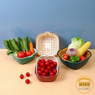 ตะกร้าล้างผลไม้ ตะกร้าล้างผัก 2ชั้น 2in1 Basin for washing vegetables