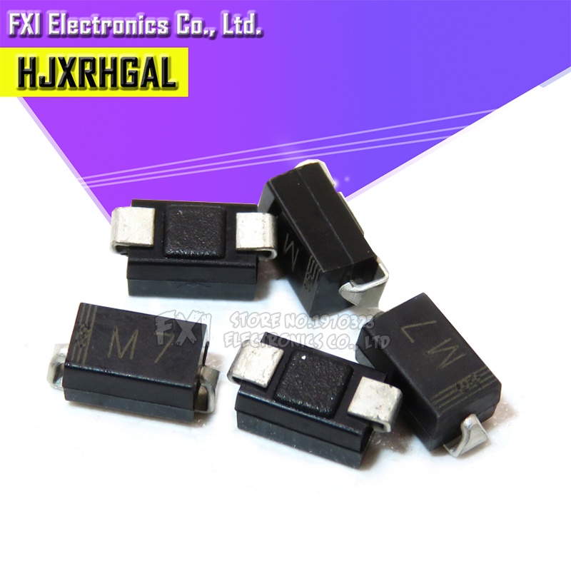 100 ชิ้น 1N4007 SMD M7 1A 1000V IN4007 整流二 ใหม่