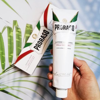 ครีมโกนหนวด Shaving Cream SENSITIVE SKIN 150 ml (Proraso®) สูตรสำหรับผิวบอบบางแพ้ง่าย