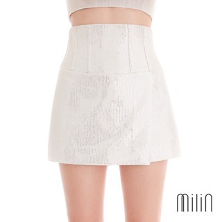 [MILIN] Phoebes Shorts Wrap front Sequin High waisted shorts กางเกงผ้าเลื่อมขาสั้นป้ายหน้า