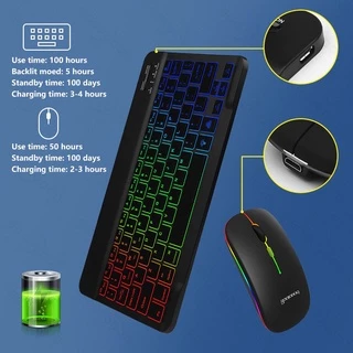 GOOJODOQ เคสแท็บเล็ต & ชุดคีย์บอร์ดและเมาส์ Bluetooth, เคสสำหรับ Air 4, 7/8/9 Gen 10.2 (สามชิ้น)