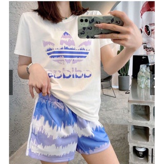 A-287 พร้องส่ง🚚ชุดเซ็ทเสื้อแขนสั้น+ขาสั้น แมชได้กับทุกลุค ผ้าcotton ตัวผ้านิ่มใส่สบาย สไตล์เรียบง่าย