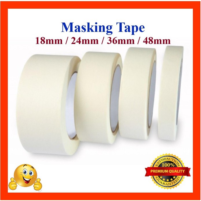 Masking Tape 18mm / 24mm / 36mm / 48mm x 16Yards (1 PC)