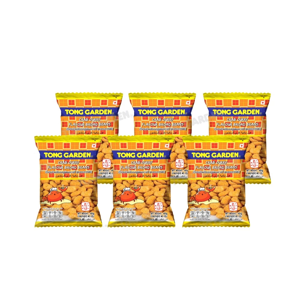 Tonggarden ถั่วปากอ้าเคลือบรสปูผัดผงกะหรี่ 40 กรัม (แบบแพ็ค)
