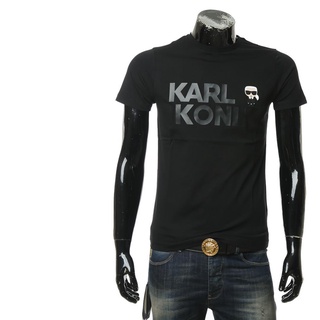 เสื้อยืดแขนสั้นลําลอง ผ้าฝ้าย พิมพ์ลายตัวอักษร Karllagerfeld แบบเรียบง่าย แฟชั่นสําหรับผู้ชาย และผู้หญิง