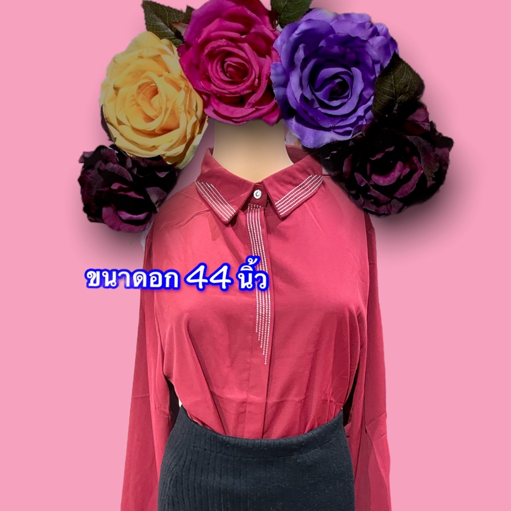 K199-XL-44 " :  เสื้อสีแดง งานคอ-ปลายแขน ปักเล่นลาย  ขนาดอกไซด์ 44 เสื้อใหม่ (ไม่รวมกระโปรง)