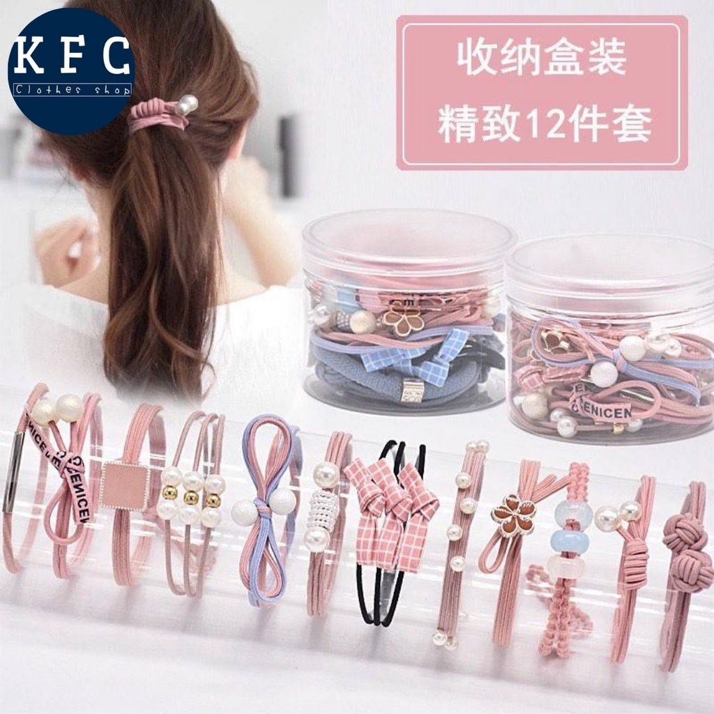 KFC ยางรัดผม น่ารัก สไตล์เกาหลี (ขายเป็นเส้น ส่งคละสี/คละแบบ)พร้อมส่ง