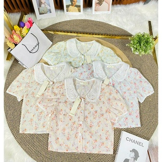 best2buy เสื้อ แฟชั่น คอบัว คละสี งานฉลุปักฝังลาย แต่งกระดุมใช้งานได้สาวๆไม่ควรพลาดนะค่า สวยเก๋ลายไม่ซ้ำ เนื้อผ้านิ่มใส่