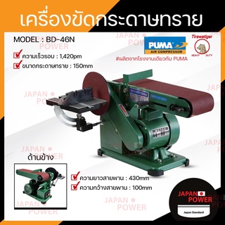 TIGER เครื่องขัดกระดาษทราย รุ่น BD-46N 4x16 นิ้ว ไทเกอร์ สายพานและจานขัด แท่นขัดกระดาษทรายสายพาน แท่นขัด เครื่องขัด