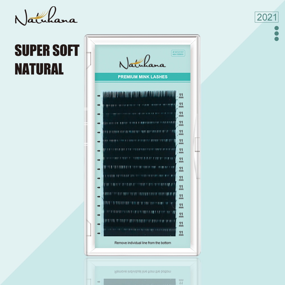 NATUHANA ขนตาปลอม 0.07mm ขนมิ้งค์ ขนาด นุ่มและเป็นธรรมชาติ สไตล์เกาหลี แฟชั่นแต่งหน้ามืออาชีพ