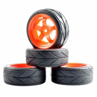 ยางล้อรถ และล้อพลาสติก สําหรับรถแข่ง HSP HPI 1:10 On-Road 4 ชิ้น