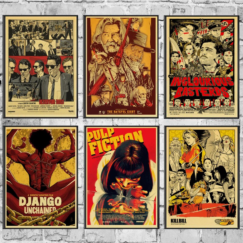 Quentin Tarantinos Movie Pulp Fiction/Django Unchained Retro โปสเตอร์กระดาษคราฟท์ Vintage โปสเตอร์ P