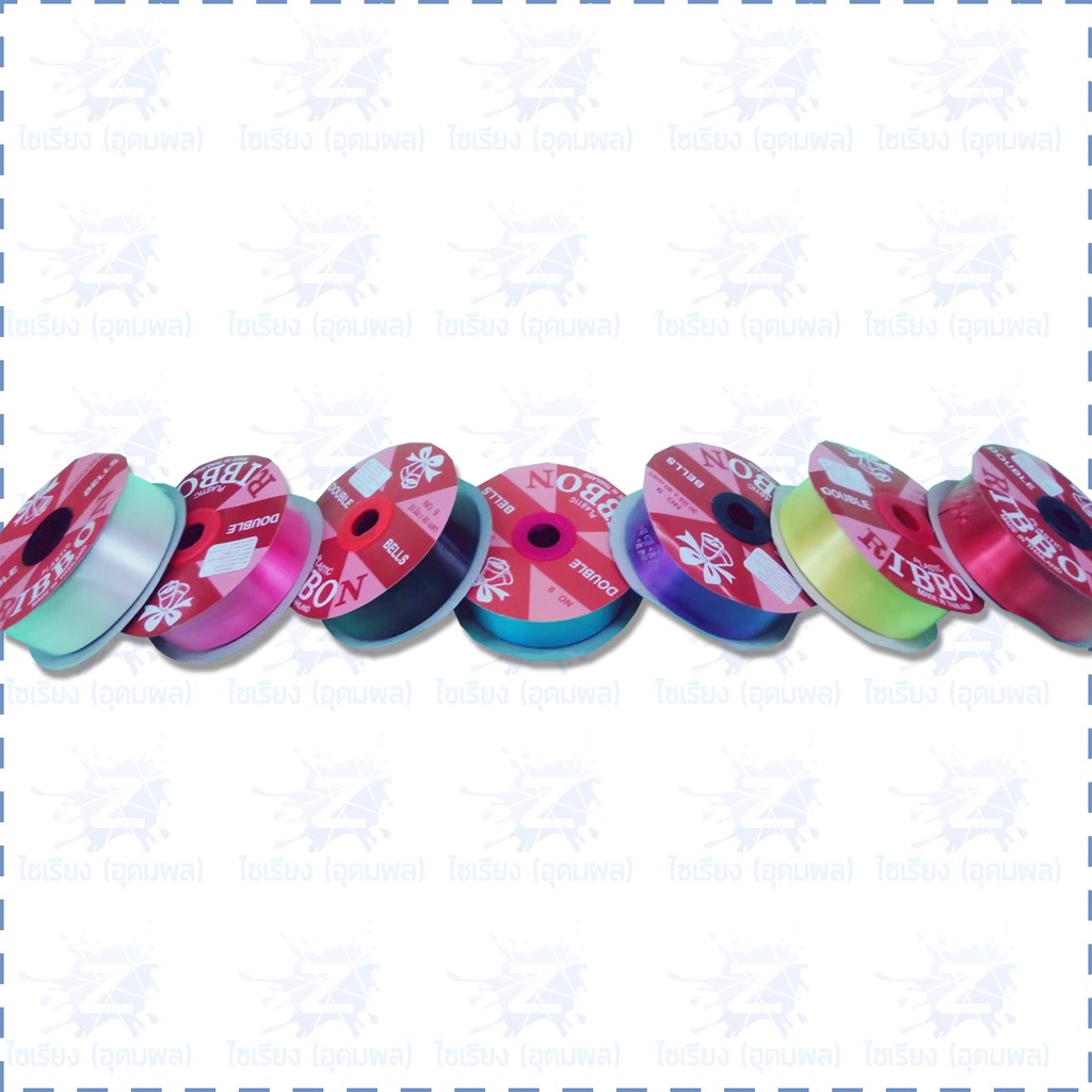 ริบบิ้น NO.9 กว้าง30มม. ยาว40 เมตร ตราระฆัง PLASTIC RIBBON  1 ม้วน