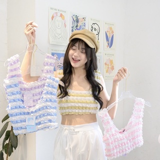 👑Waffles Crop กล้ามครอป คอเหลี่ยม 🧇🧸👀