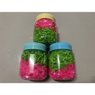 หนังยางรัดผมแบบสีหนาทนกระปุกใหญ่