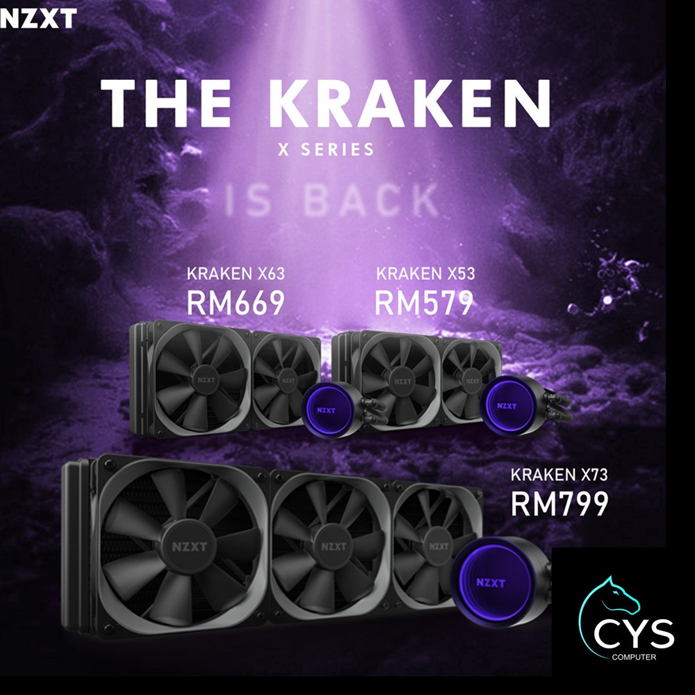 NZXT KRAKEN X53 / X63 / X73 AIO RGB CPU LIQUID COOLER