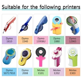 เทปรีฟิล 9 มม. x 3 ม. เทปปั๊มตัวอักษรนูน สําหรับ MOTEX / DYMO / CIDY Label Makers / Writer / Typewriter