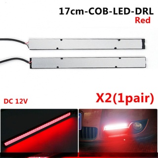 (17ซม.) ไฟ Led Cob 12V Drl ไฟตัดหมอกกันน้ําสีแดงสําหรับติดรถยนต์ 2ชิ้น