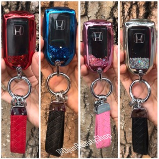 เคสรีโมทรถยนต์ Honda Smart Key  แบบฝาหน้าปุ่มใส และฝาหลังสี ระยิบระยับ วิบวับ TPU 360 Key Cover 10 Generation