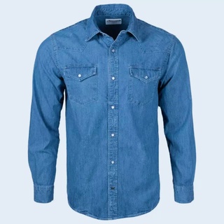 Shirt Jeansเสื้อยีนส์รุ่นใหม่ ทรงเข้ารูป มีัหลายสีให้เลือ (S-3XL) เป็นผ้ายีนส์คอตตอน ผ่านการฟอกนุ่มทุกตัว