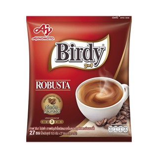 Birdy เบอร์ดี้ กาแฟปรุงสำเร็จ ชนิดผง 3in1 โรบัสต้า ขนาดอ6.5กรัม  (27 ซอง)